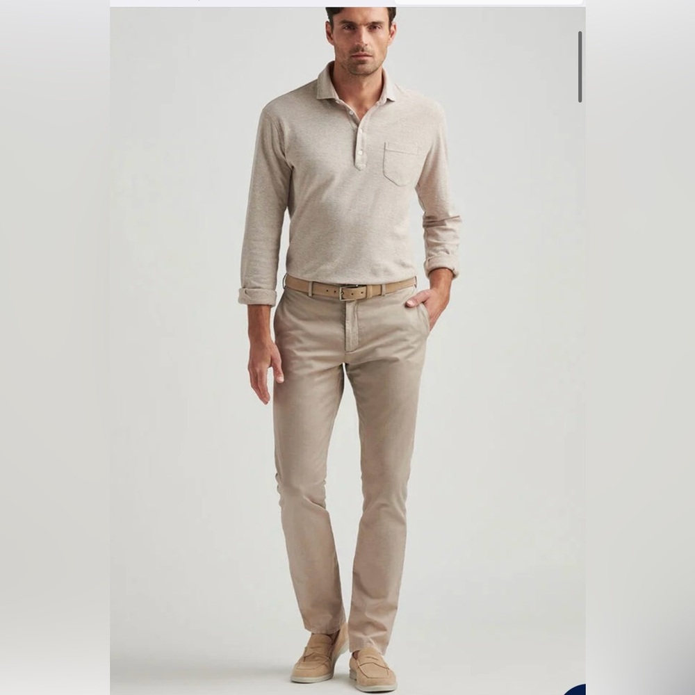 Peter Millar New! Somerset Flat Linen Blend Pants khaki 38 X 34”preppy old money